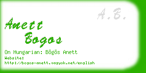 anett bogos business card
